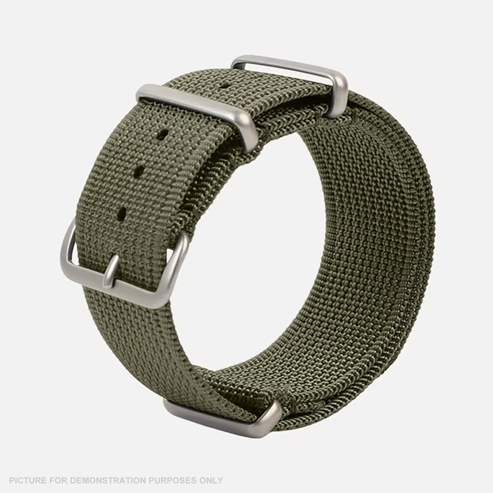REMZEIM Ribbed Nylon NATO Style Watch Strap - ARMY GREEN